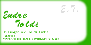 endre toldi business card